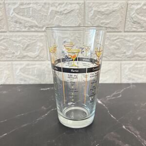 Vintage Libbey 16oz Pint Mixer Glass – Mixed Drink / Cocktail Recipe Barware